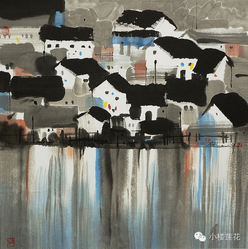 《江南古韵彩墨画》